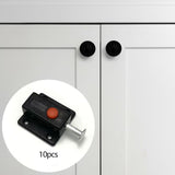 Maxbell 10x Bolt Sliding Lock Cribs Door Button Spring Loaded Automatic Door latches Black
