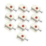 Maxbell 10x Bolt Sliding Lock Cribs Door Button Spring Loaded Automatic Door latches White