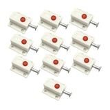Maxbell 10x Bolt Sliding Lock Cribs Door Button Spring Loaded Automatic Door latches White