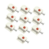Maxbell 10x Bolt Sliding Lock Cribs Door Button Spring Loaded Automatic Door latches White