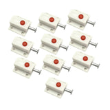 Maxbell 10x Bolt Sliding Lock Cribs Door Button Spring Loaded Automatic Door latches White