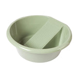 Maxbell Washboard Basin Household Portable Non Slip Washtub for Pants Socks T Shirts Green