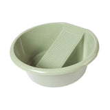 Maxbell Washboard Basin Household Portable Non Slip Washtub for Pants Socks T Shirts Green
