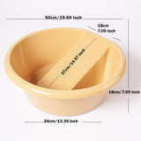 Maxbell Washboard Basin Household Portable Non Slip Washtub for Pants Socks T Shirts Yellow