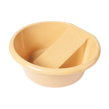 Maxbell Washboard Basin Household Portable Non Slip Washtub for Pants Socks T Shirts Yellow