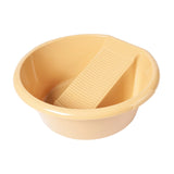 Maxbell Washboard Basin Household Portable Non Slip Washtub for Pants Socks T Shirts Yellow