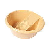 Maxbell Washboard Basin Household Portable Non Slip Washtub for Pants Socks T Shirts Yellow
