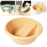 Maxbell Washboard Basin Household Portable Non Slip Washtub for Pants Socks T Shirts Yellow