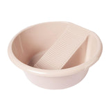 Maxbell Washboard Basin Household Portable Non Slip Washtub for Pants Socks T Shirts Pink