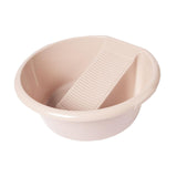 Maxbell Washboard Basin Household Portable Non Slip Washtub for Pants Socks T Shirts Pink