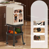 Maxbell Press Type Trash Can with Wheels Garbage Bin for Kitchen Dresser Living Room Style A