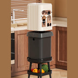 Maxbell Press Type Trash Can with Wheels Garbage Bin for Kitchen Dresser Living Room Style A