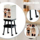 Maxbell Press Type Trash Can with Wheels Garbage Bin for Kitchen Dresser Living Room Style A