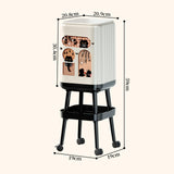 Maxbell Press Type Trash Can with Wheels Garbage Bin for Kitchen Dresser Living Room Style A