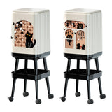 Maxbell Press Type Trash Can with Wheels Garbage Bin for Kitchen Dresser Living Room Style A