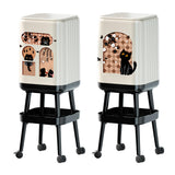 Maxbell Press Type Trash Can with Wheels Garbage Bin for Kitchen Dresser Living Room Style A