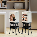 Maxbell Press Type Trash Can with Wheels Garbage Bin for Kitchen Dresser Living Room Style A