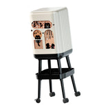 Maxbell Press Type Trash Can with Wheels Garbage Bin for Kitchen Dresser Living Room Style A