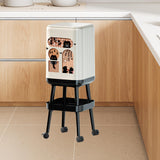 Maxbell Press Type Trash Can with Wheels Garbage Bin for Kitchen Dresser Living Room Style A