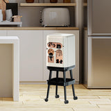 Maxbell Press Type Trash Can with Wheels Garbage Bin for Kitchen Dresser Living Room Style A
