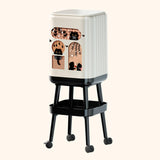 Maxbell Press Type Trash Can with Wheels Garbage Bin for Kitchen Dresser Living Room Style A