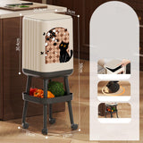 Maxbell Press Type Trash Can with Wheels Garbage Bin for Kitchen Dresser Living Room Style B