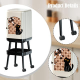 Maxbell Press Type Trash Can with Wheels Garbage Bin for Kitchen Dresser Living Room Style B
