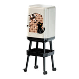 Maxbell Press Type Trash Can with Wheels Garbage Bin for Kitchen Dresser Living Room Style B
