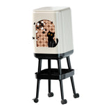 Maxbell Press Type Trash Can with Wheels Garbage Bin for Kitchen Dresser Living Room Style B