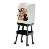 Maxbell Press Type Trash Can with Wheels Garbage Bin for Kitchen Dresser Living Room Style B