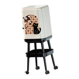 Maxbell Press Type Trash Can with Wheels Garbage Bin for Kitchen Dresser Living Room Style B