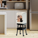 Maxbell Press Type Trash Can with Wheels Garbage Bin for Kitchen Dresser Living Room Style B