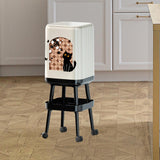Maxbell Press Type Trash Can with Wheels Garbage Bin for Kitchen Dresser Living Room Style B