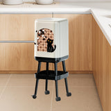Maxbell Press Type Trash Can with Wheels Garbage Bin for Kitchen Dresser Living Room Style B