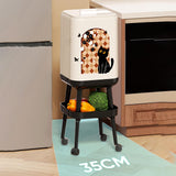 Maxbell Press Type Trash Can with Wheels Garbage Bin for Kitchen Dresser Living Room Style B