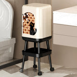 Maxbell Press Type Trash Can with Wheels Garbage Bin for Kitchen Dresser Living Room Style B