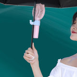 Maxbell Umbrella Fan Holder Clip Women Fan Clamp for Umbrella for Patio Outdoor Home Pink
