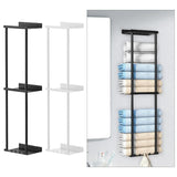 Maxbell Towel Rack with Shelf with Hooks Towel Storage for Camping RV Small Bathroom Black