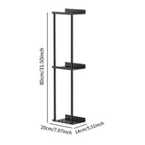 Maxbell Towel Rack with Shelf with Hooks Towel Storage for Camping RV Small Bathroom Black