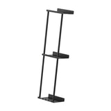 Maxbell Towel Rack with Shelf with Hooks Towel Storage for Camping RV Small Bathroom Black