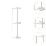 Maxbell Towel Rack with Shelf with Hooks Towel Storage for Camping RV Small Bathroom White