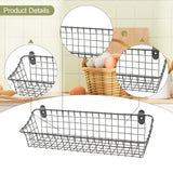 Maxbell Wall Mounted Storage Basket Modern Fruit Basket for Office Bedroom Dormitory 37cmx18.5cmx10cm