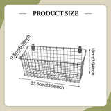 Maxbell Wall Mounted Storage Basket Modern Fruit Basket for Office Bedroom Dormitory 35.5cmx10cmx17.5cm