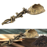 Maxbell Tea Leaves Scoop Brass Lotus Tea Ceremony Accessory Vintage Tea Leaves Spoon