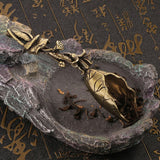 Maxbell Tea Leaves Scoop Brass Lotus Tea Ceremony Accessory Vintage Tea Leaves Spoon