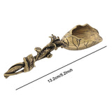 Maxbell Tea Leaves Scoop Brass Lotus Tea Ceremony Accessory Vintage Tea Leaves Spoon