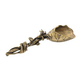 Maxbell Tea Leaves Scoop Brass Lotus Tea Ceremony Accessory Vintage Tea Leaves Spoon