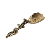 Maxbell Tea Leaves Scoop Brass Lotus Tea Ceremony Accessory Vintage Tea Leaves Spoon