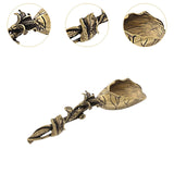 Maxbell Tea Leaves Scoop Brass Lotus Tea Ceremony Accessory Vintage Tea Leaves Spoon
