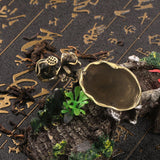 Maxbell Tea Leaves Scoop Brass Lotus Tea Ceremony Accessory Vintage Tea Leaves Spoon